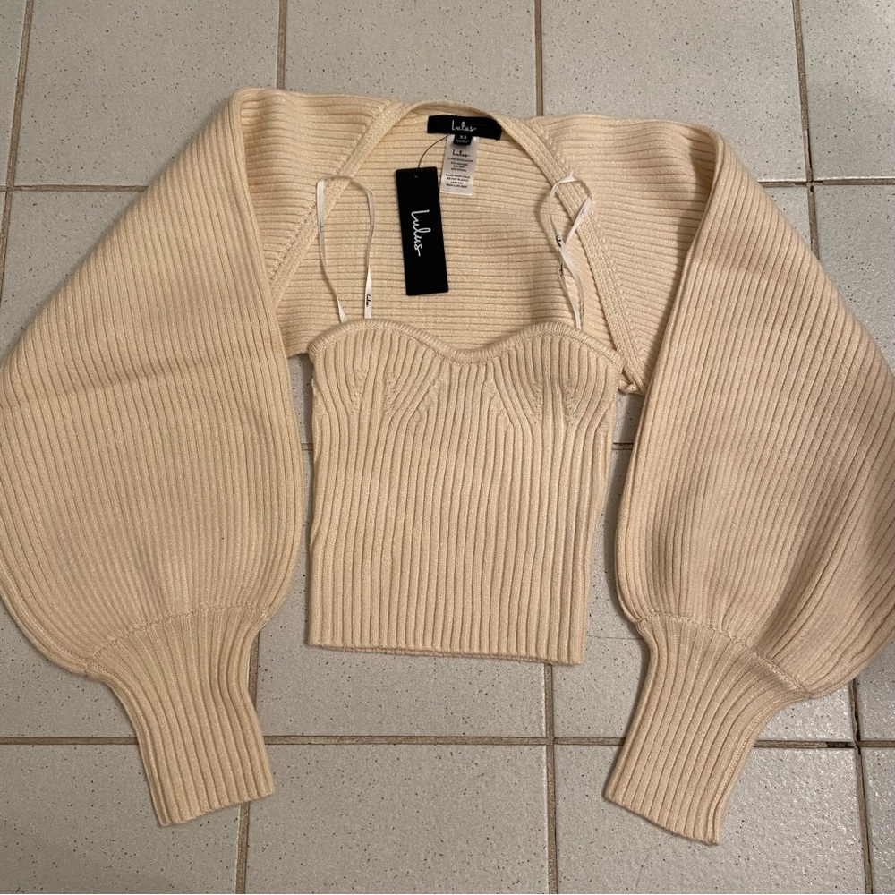 NEW Lulu’s Strapless Knit Tube Top/Shrug Set